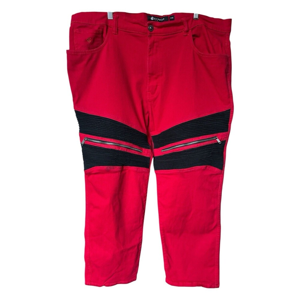 ROCAWEAR Red Black Y2K Streetwear 90s Jeans Men's 46 x 29